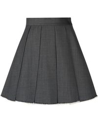 ShuShu/Tong - Pleated A-line Mini Skirt - Women's - Polyester/wool - Lyst