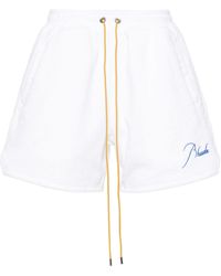 Rhude - Logo Embroidered Terry Cloth Shorts - Lyst