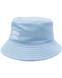 Miu Miu - Logo-Embroidered Bucket Hat - Lyst
