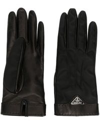 Prada - Triangle Logo Gloves - Lyst