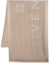Givenchy - Neutral Logo-jacquard Silk-wool Scarf - Women's - Silk/wool - Lyst