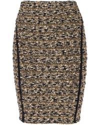 Balmain - Hw Tweed Knee Skirt Clothing - Lyst