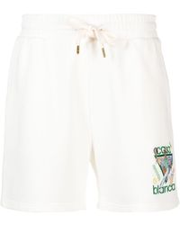 Casablancabrand - Logo Embroidered Track Shorts - Women's - Cotton - Lyst