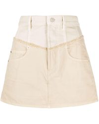 Isabel Marant - Two-tone Panelled Denim Miniskirt - Lyst