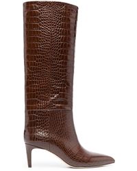 Paris Texas - Brown 65 Mock Croc Knee-high Leather Boots - Women's - Calf Leather - Lyst