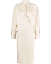 Lemaire - Twisted Midi Shirt Dress - Lyst