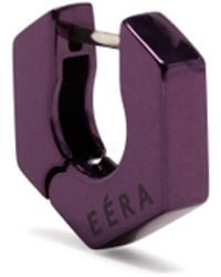 Eera Eéra - 18k White Gold Dado Mini Single Hoop Earring - Purple