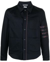 Thom Browne - 4-bar Cotton Shirt Jacket - Men's - Cotton/cupro/polyester - Lyst
