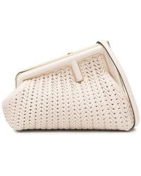 Fendi - White First Small Leather Clutch Bag - Lyst