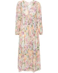 Zimmermann - Multicolour Floral Viscose Long-sleeved Dress - Lyst