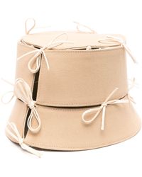 Ruslan Baginskiy - Neutral Bow-detail Cotton Bucket Hat - Lyst