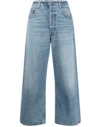 Citizens of Humanity Denim Gaucho Cropped Jeans in White | Lyst