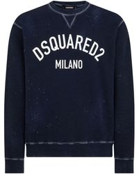 DSquared² - Black Logo-print Distressed Sweatshirt - Lyst