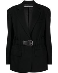 Alexander Wang - Belted Wool Blazer - Women's - Viscose/calf Leather/wool - Lyst
