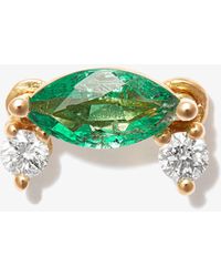 Delfina Delettrez - 18k Yellow Dancing Diamonds Emerald Earring - Lyst