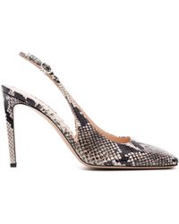 Gianvito Rossi - Neutral 100 Snakeskin-print Slingback Pumps - Women's - Calf Leather - Lyst