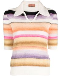 Missoni - Striped Knitted Polo Top - Lyst