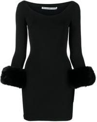 Alexander Wang - Faux-fur Cuff Mini Dress - Women's - Polyamide/polyester/elastane - Lyst