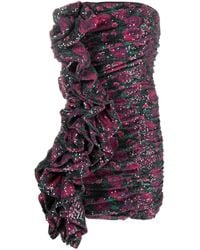 ROTATE BIRGER CHRISTENSEN - Purple Sequin-embellished Mini Dress - Women's - Spandex/elastane/recycled Polyester - Lyst