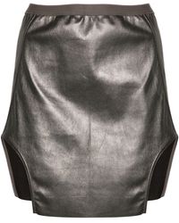 Rick Owens - Grey Diana Leather Mini Skirt - Women's - Lamb Skin/cotton/spandex/elastane - Lyst