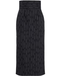 Alexander McQueen Pin Striped Skirt in Gray | Lyst