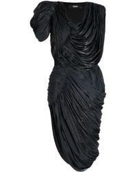 Versace - Grey Draped Asymmetric Dress - Women's - Polyester/polyamide/viscose - Lyst