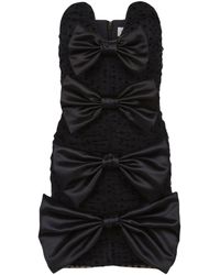 Nina Ricci - Bow-appliqué Bustier Mini Dress - Women's - Viscose/polyamide/polyester - Lyst
