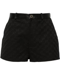 Gucci - GG Canvas Leather-trim Shorts - Lyst