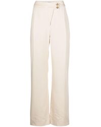 Reformation - Neutral Oliver Straight-leg Trousers - Women's - Lyocell - Lyst