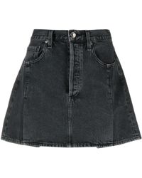 Agolde - Pleated Mini Denim Skirt - Lyst