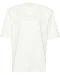 The Attico - White Logo Embroidered Cotton T-shirt - Lyst