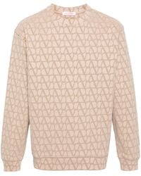 Valentino Garavani - Neutral Toile Iconographe Cotton Sweatshirt - Men's - Cotton - Lyst