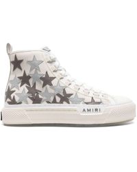 Amiri - Neutral Stars Court Canvas High-top Sneakers - Lyst