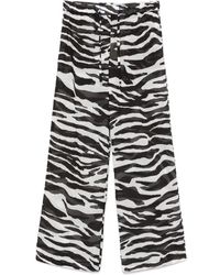The Attico - Semi-Sheer Zebra Print Pants - Lyst