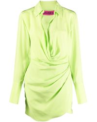 GAUGE81 - Naha Draped Silk Mini Shirt Dress - Lyst