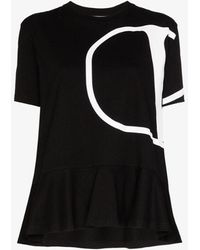 Valentino Peplum Logo T-shirt - Black