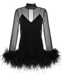 ‎Taller Marmo - Feather-trimmed Minidress - Lyst
