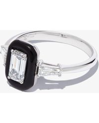 Nikos Koulis - 18k White Gold Oui Diamond Ring - Women's - White Diamond/18kt White Gold/enamel - Lyst