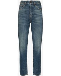 Saint Laurent - High-waist Straight Leg Jeans - Women's - Cotton - Lyst