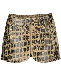 KNWLS - Neutral Scythe Crocodile-print Mini Skirt - Lyst
