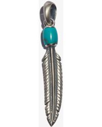 David Yurman Sterling Silver Feather Turquoise Charm - - Turquoise/silver - Metallic