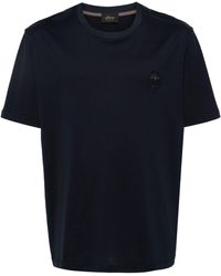 Brioni - Logo Embroidered Cotton T-shirt - Lyst