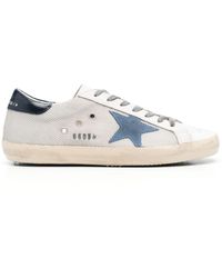 Golden Goose - Super-star Leather Sneakers - Men's - Fabric/calf Leather/calf Leatherrubber - Lyst