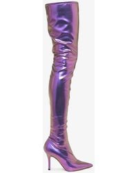 amina muaddi purple shoes