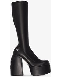 Naked Wolfe Spice 140 Knee-high Leather Boots - Black
