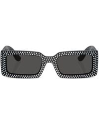 Dolce & Gabbana - Logo-lettering Rectangle-frame Sunglasses - Lyst