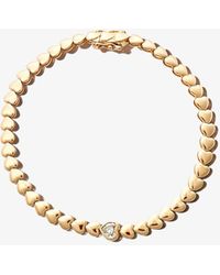 Anita Ko - 18k Yellow Heart Chain Diamond Bracelet - Women's - 18kt Yellow /diamond - Lyst