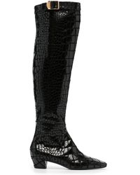 Tom Ford - Crocodile-effect Calf-leather Boots - Lyst