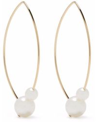 Mizuki - 14k Yellow Sea Of Beauty Pearl Hoop Earrings - Lyst