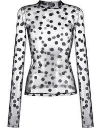 Nina Ricci - Polka Dot Mesh Top - Lyst